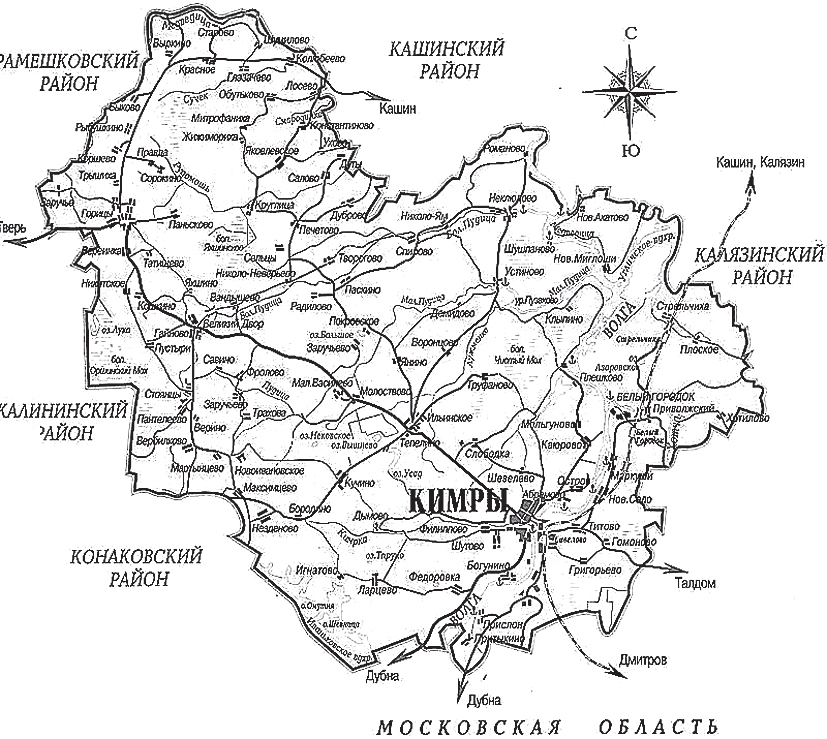 Карта кимрский район с деревнями